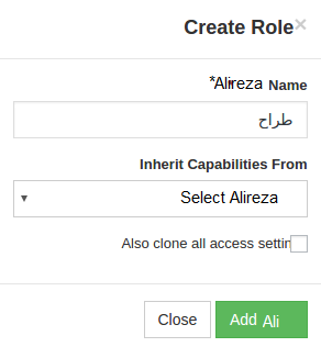 اضافه کردن نقش کاربری