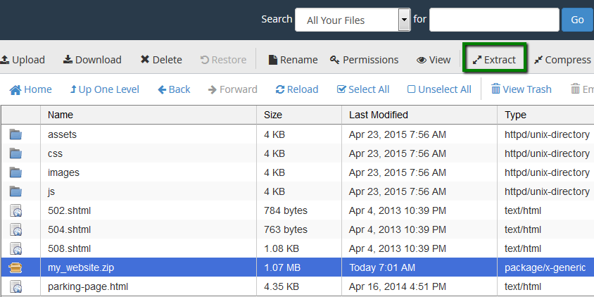 بارگذاری سایت در cpanel