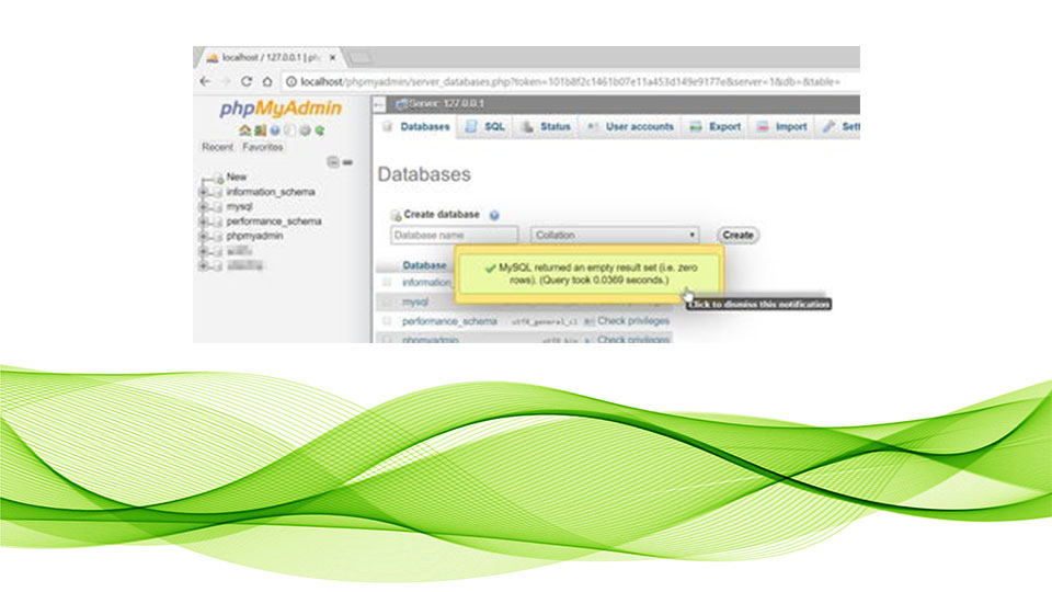 حذف دیتا بیس از phpmyadmin