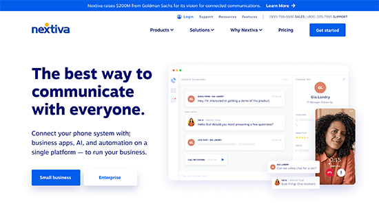 تنظیم تماس تلفنی وردپرس - Nextiva