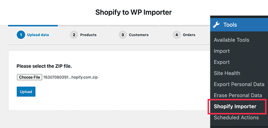 استفاده از  Import Shopify To WP 