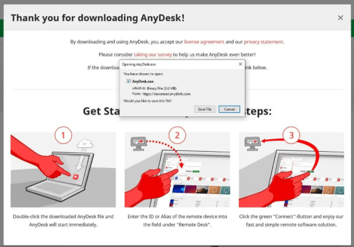 ذخیره فایل anyDesk