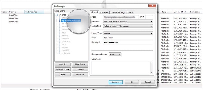 مدیریت فایل FileZilla
