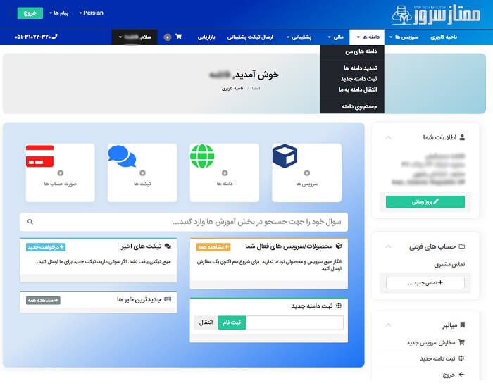 گزینه دامنه ها