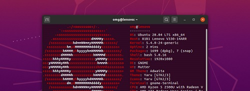ترمینال شیک تر در 20.04 Ubuntu